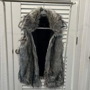White House Black Market Faux Fur Vest